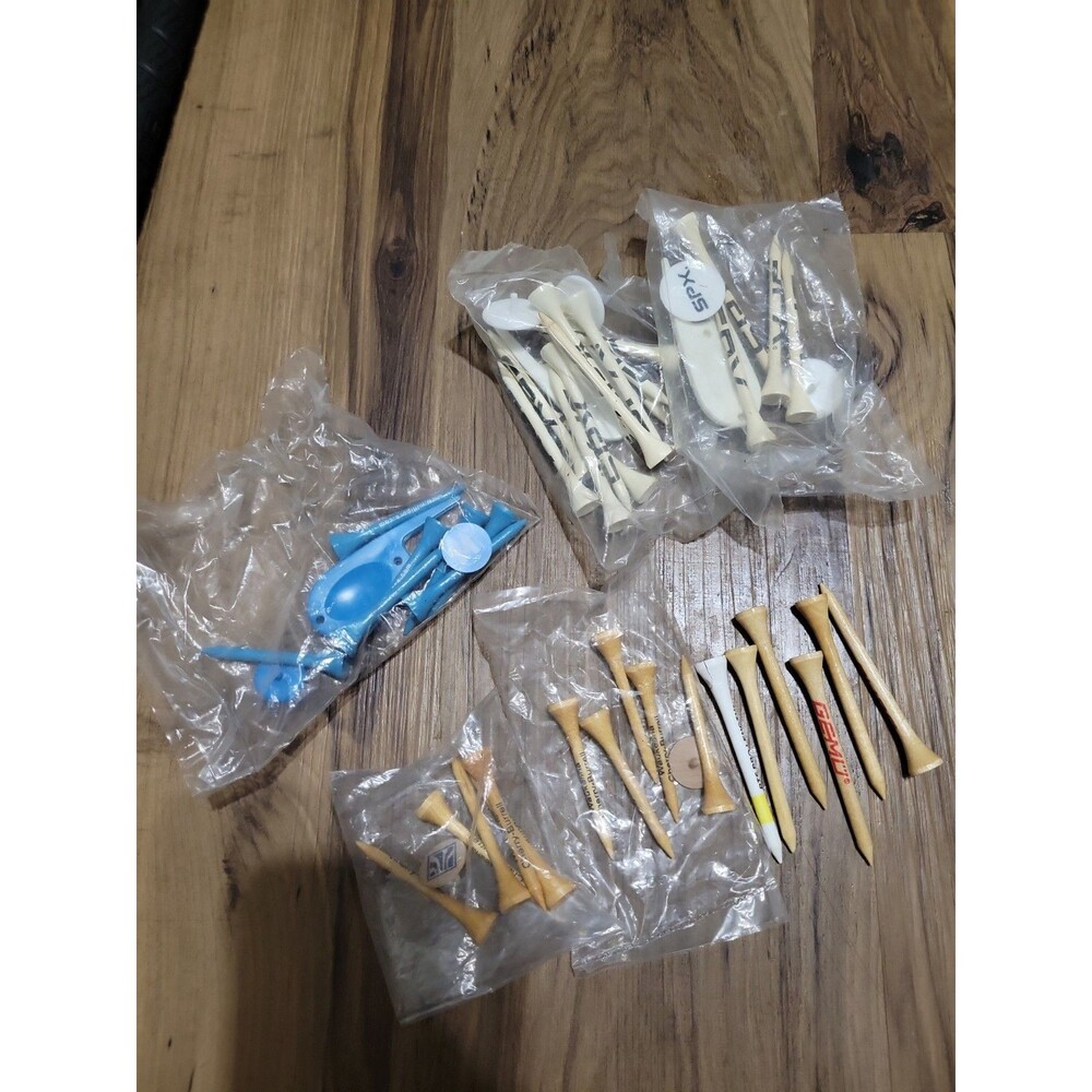Vtg Golf Tee Lot Cherry Burrell GEMO SPX Wood Plastic